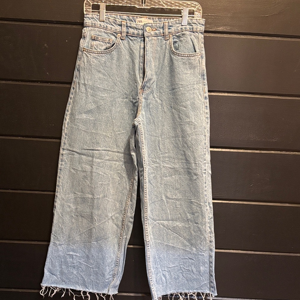 Zara Sky Blue Flare Jeans